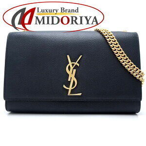 SAINT LAURENT Kate Shoulder Bag Leather Black